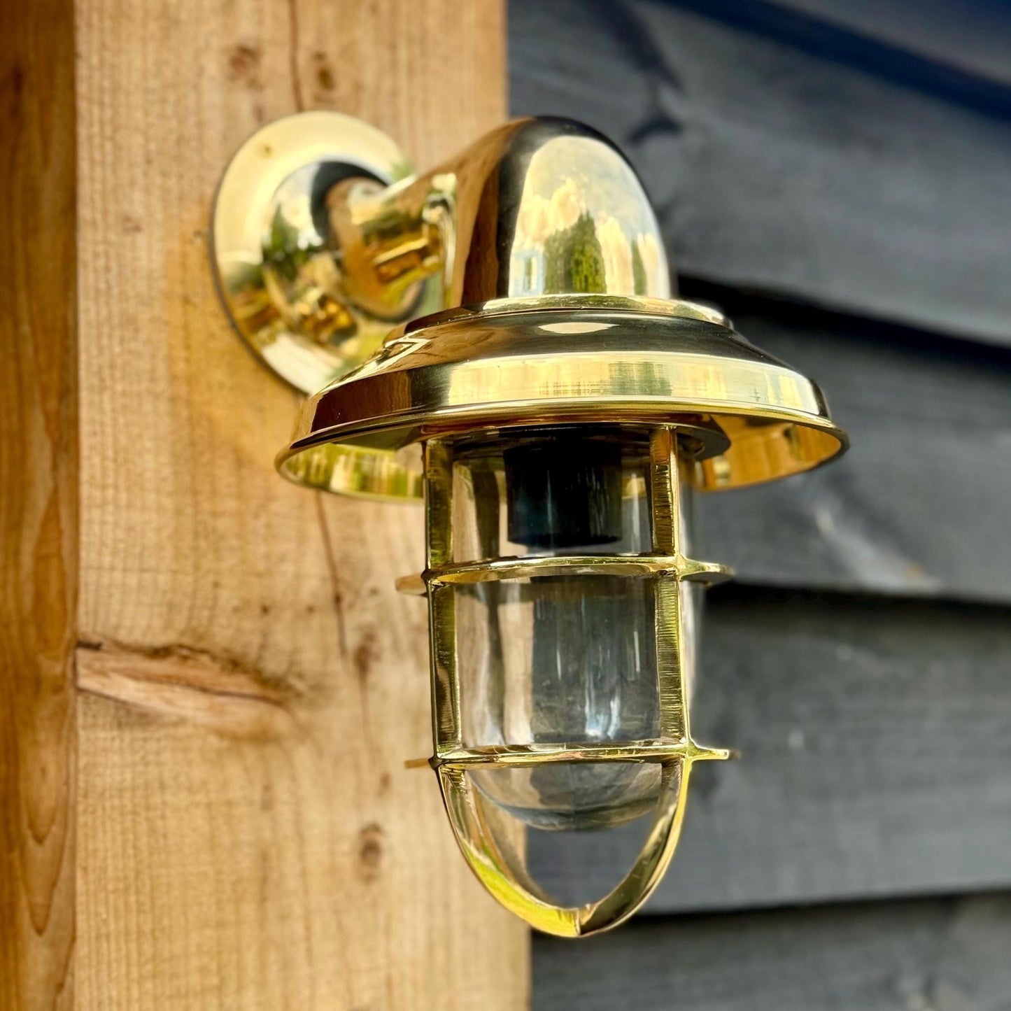 Wells ~ Solid Brass Bulkhead Outdoor & Bathroom Wall Light