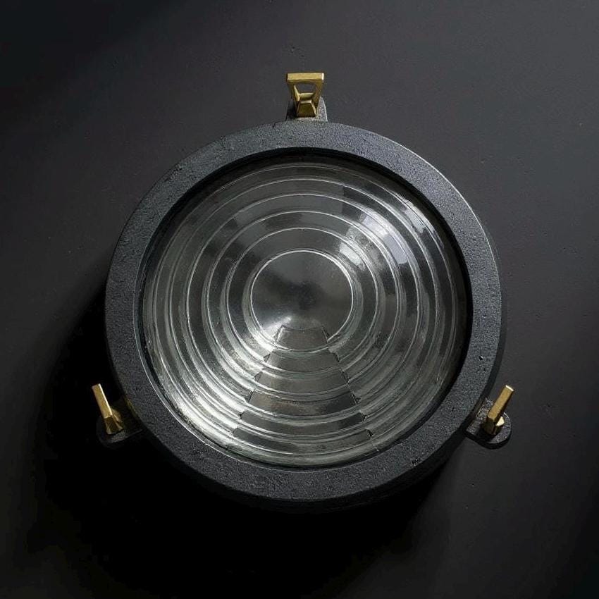 Wroxham ~ Cast Pewter Coastal Lighthouse Wall Light Industrial Ceiling Fixture - Boat-Stuff