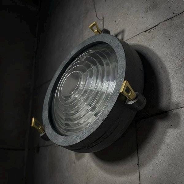 Wroxham ~ Cast Pewter Coastal Lighthouse Wall Light Industrial Ceiling Fixture - Boat-Stuff