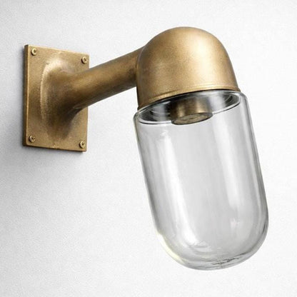 Langham ~ Raw Antique Brass Bulkhead Outdoor & Bathroom Sconce Wall Light | Cast Aluminium  |  Inch