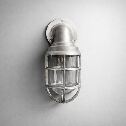 Beachamwell ~ Raw Cast Pewter Bulkhead Outdoor & Bathroom Sconce Wall Light ~ 10.5 Inch - Boat-Stuff