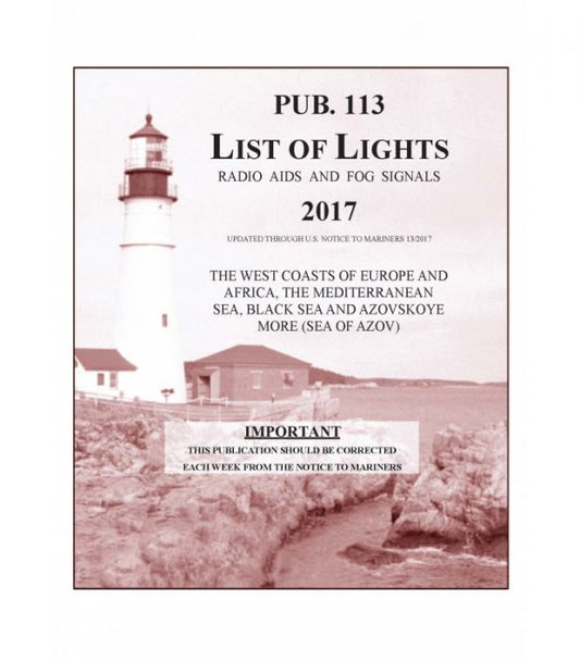 List of Lights, Radio Aids and Fog Signals - West Coasts of Europe and Africa, Mediterranean, Black Sea and Azovskoye More