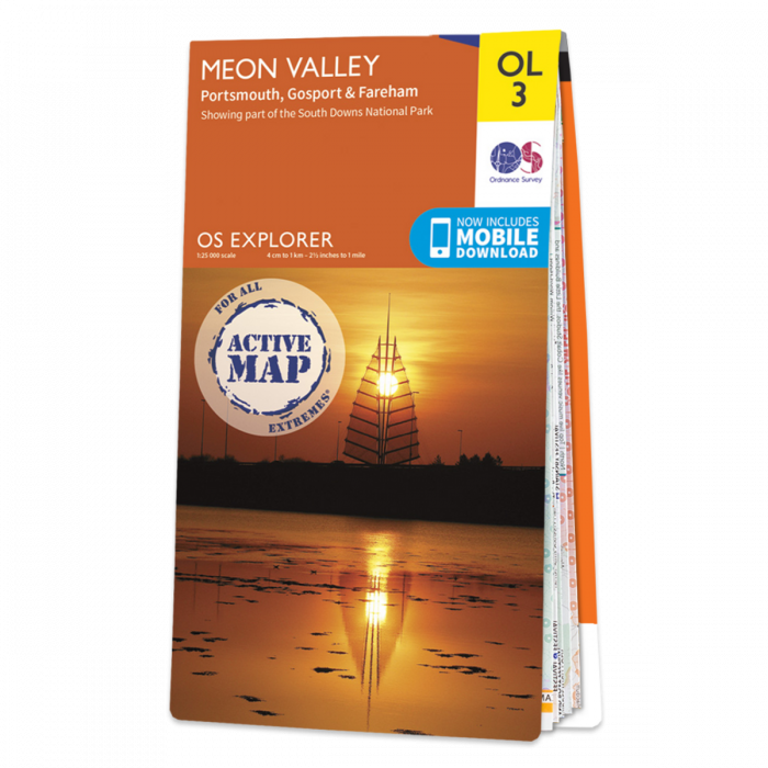 OS Explorer Active Map - Meon Valley (OL3)