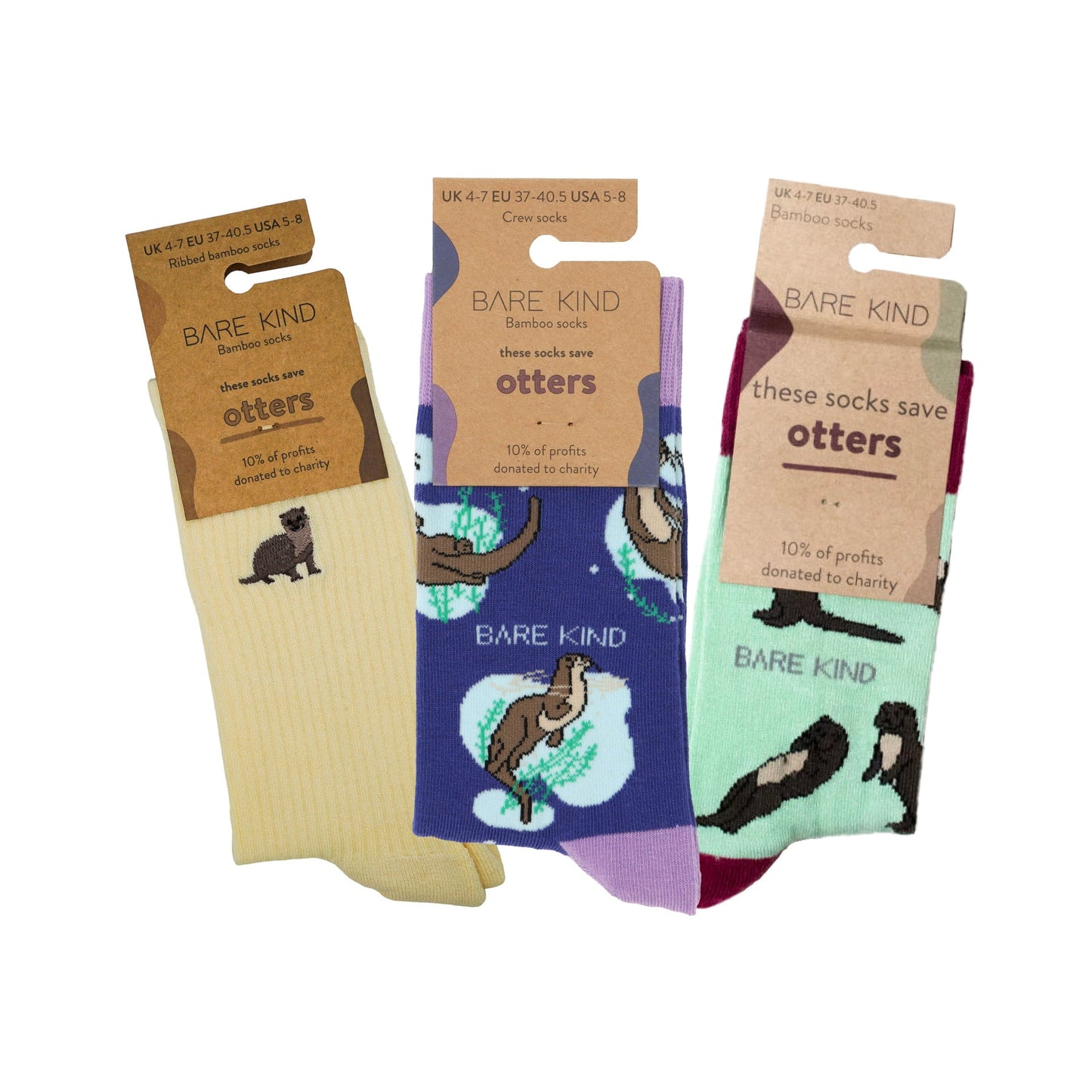 The Otter 3 Pack Bamboo Sock Set