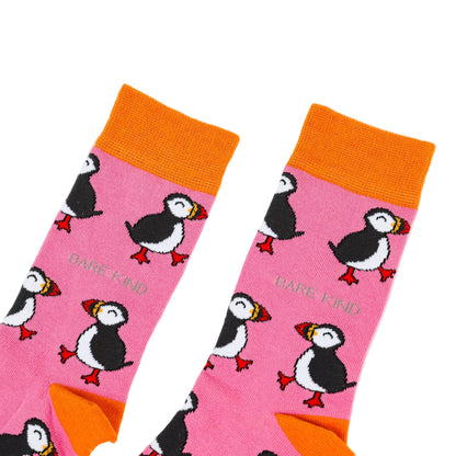 Save the Pink Puffin Bamboo Socks