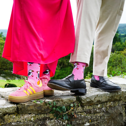 Save the Pink Puffin Bamboo Socks