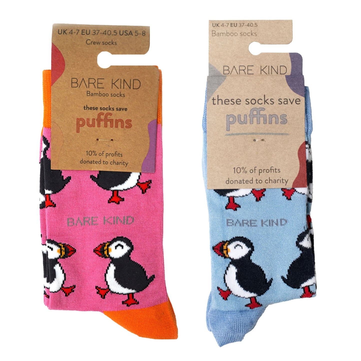 Puffin Couple 2 Pack Bamboo Sock Set