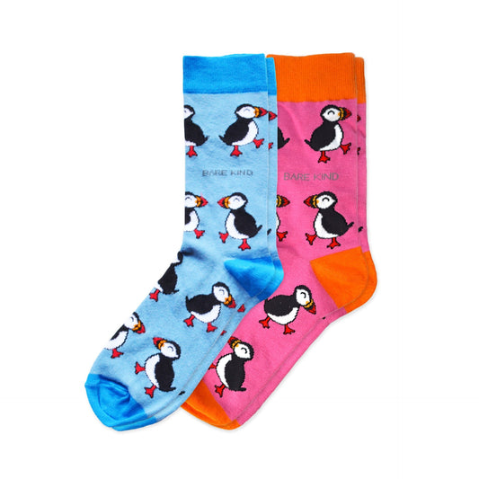 Puffin Couple 2 Pack Bamboo Sock Set