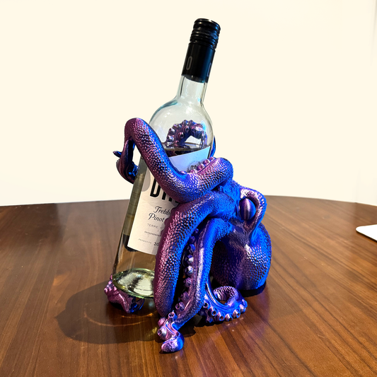 Octopus Wine Bottle Holder | 3D Printed Nautical Kitchen Decor