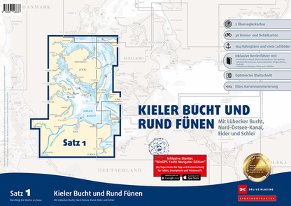 Sportbootkarten Satz 1: Kieler Bucht und Rund Fünen