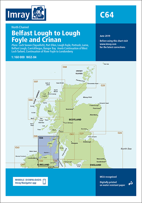 C64 North Channel - Belfast Lough to Lough Foyle and Crinan (Imray Chart)